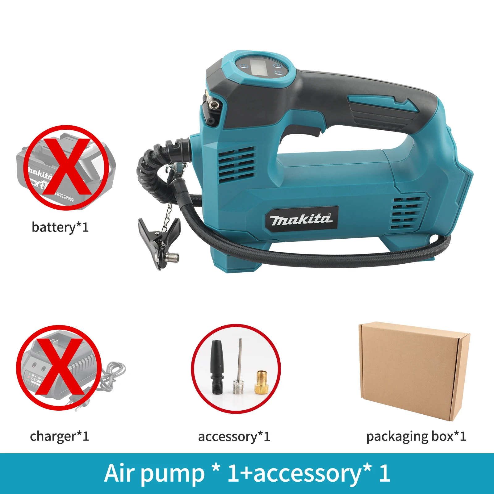 Makita draagbare luchtpomp 18V batterij lithium-ion draadloze inflator voor autobandenpomp elektrische motorfietspomp (geen batterij)