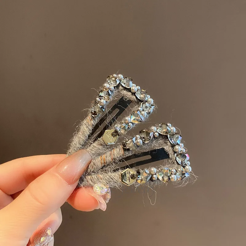 

Light Luxury French Retro Style Bangs Clip with RhinestonesbbForehead Clip for Broken Hair, Side Clip, New Hairpin, Hair Clip