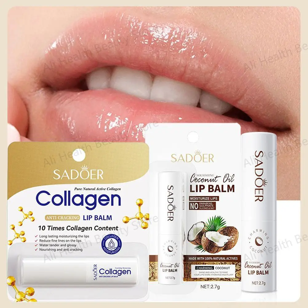 Coconut Lip Balm Lasting Nourishment And Moisture For Men And Women Daily Care Collagen Lip Balm Lip Care 2.7g