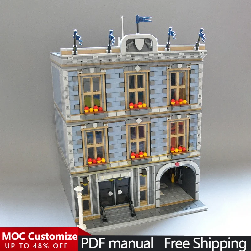 5103 PCS Building Brick Modular Police Station MOC Customize Modular Building Block Creative Design DIY Boys Toy Birthday Gift