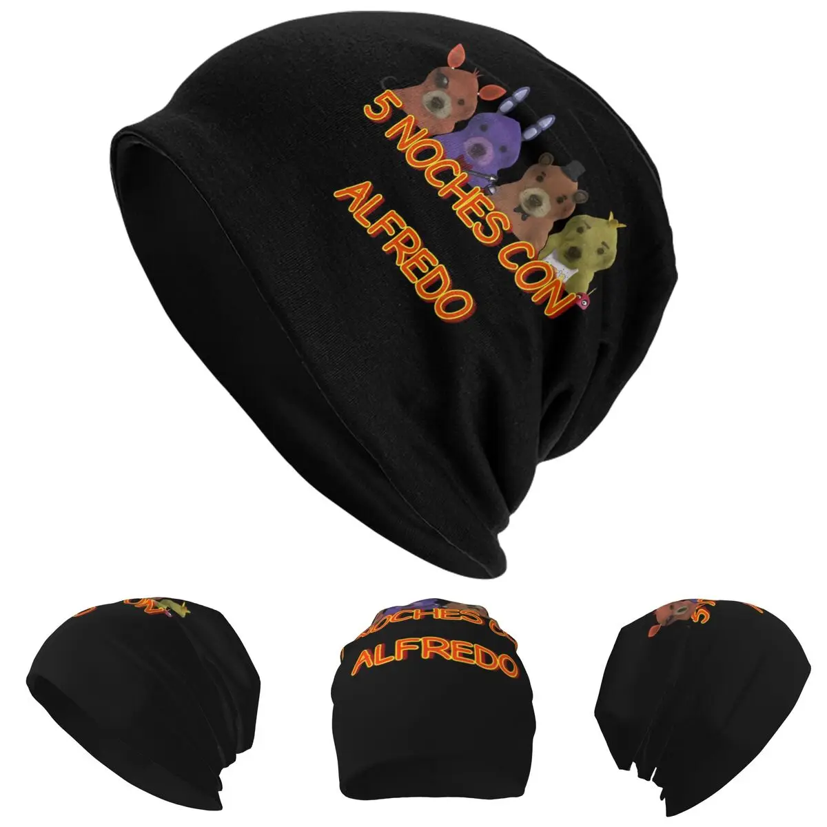 

5 Noche Con Alfredo Skullies Beanies Hats Warm Autumn Winter Outdoor Cap Knitted Bonnet Caps for Unisex Adult
