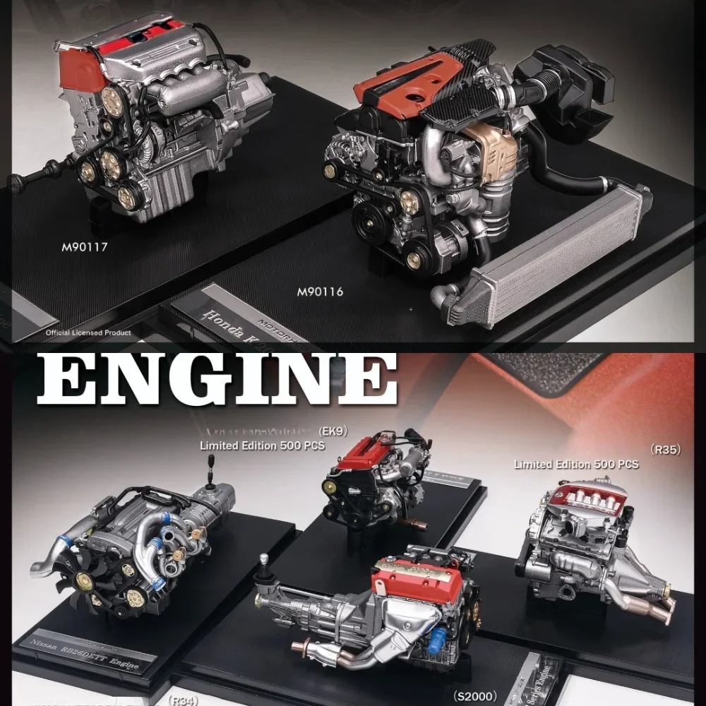 [IN STOCK] MH MOTORHELIX 1:18 Engine Finished Model R34 R35 S2000 EK9 FL5 FD2 AE86 W221 Standalone Engine Collection Motor Cars