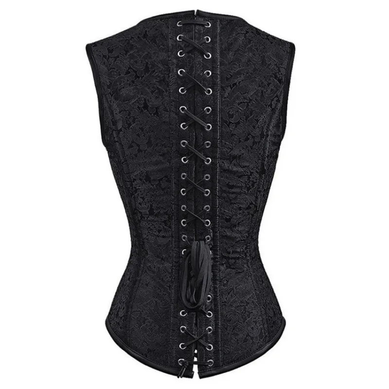 Retro Jacquard Floral Corsets Top Steampunk Women Sexy Goth Corset Overbust Gothic Bustier Bodice Femme Punk Clothing Plus Size