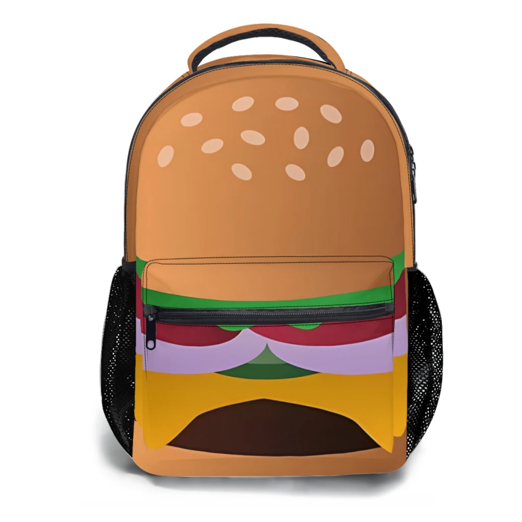 Mochila versátil de hamburguesa con queso, mochila impermeable de gran capacidad, bolsa lavable para computadora, Unisex