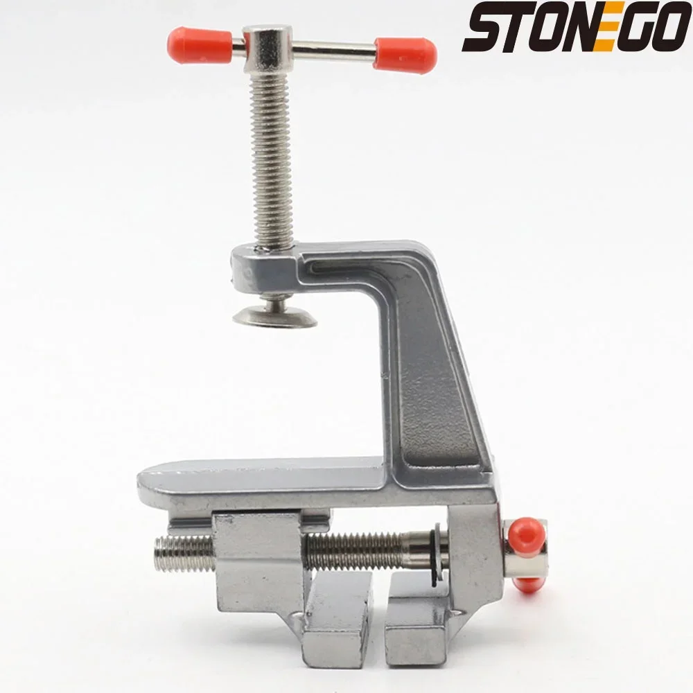 STONEGO 1PC 3.5" Aluminum Alloy Mini Bench Vise, Table Vise, Small Desktop Vise, DIY Tool, Compact Flat Nose Vise