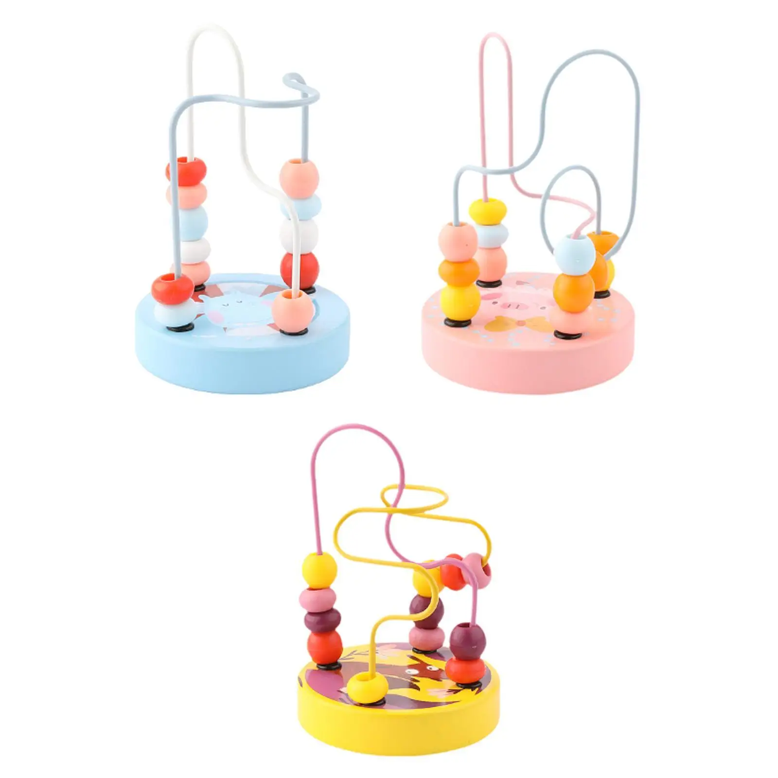 Bead Maze Toy Educational Circle Toy Grasping Ability Beads Roller Toys Colorful Roller Coaster for Toddlers Kids Babies Gift