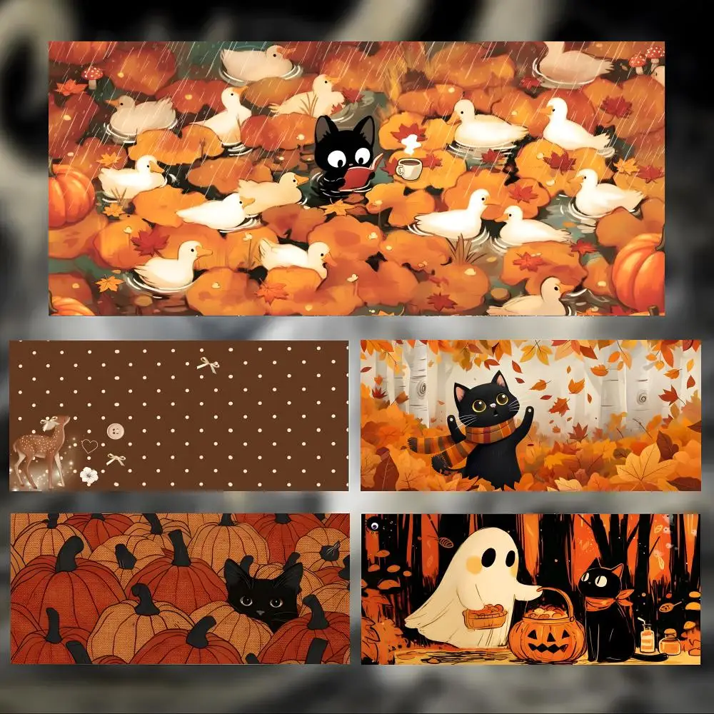 pattern artistic L-LATEAUTUMNANIMALPRINT Mouse Pad Large Thick Desk Pad Stitched Edges Gaming Mouse Mat for PC
