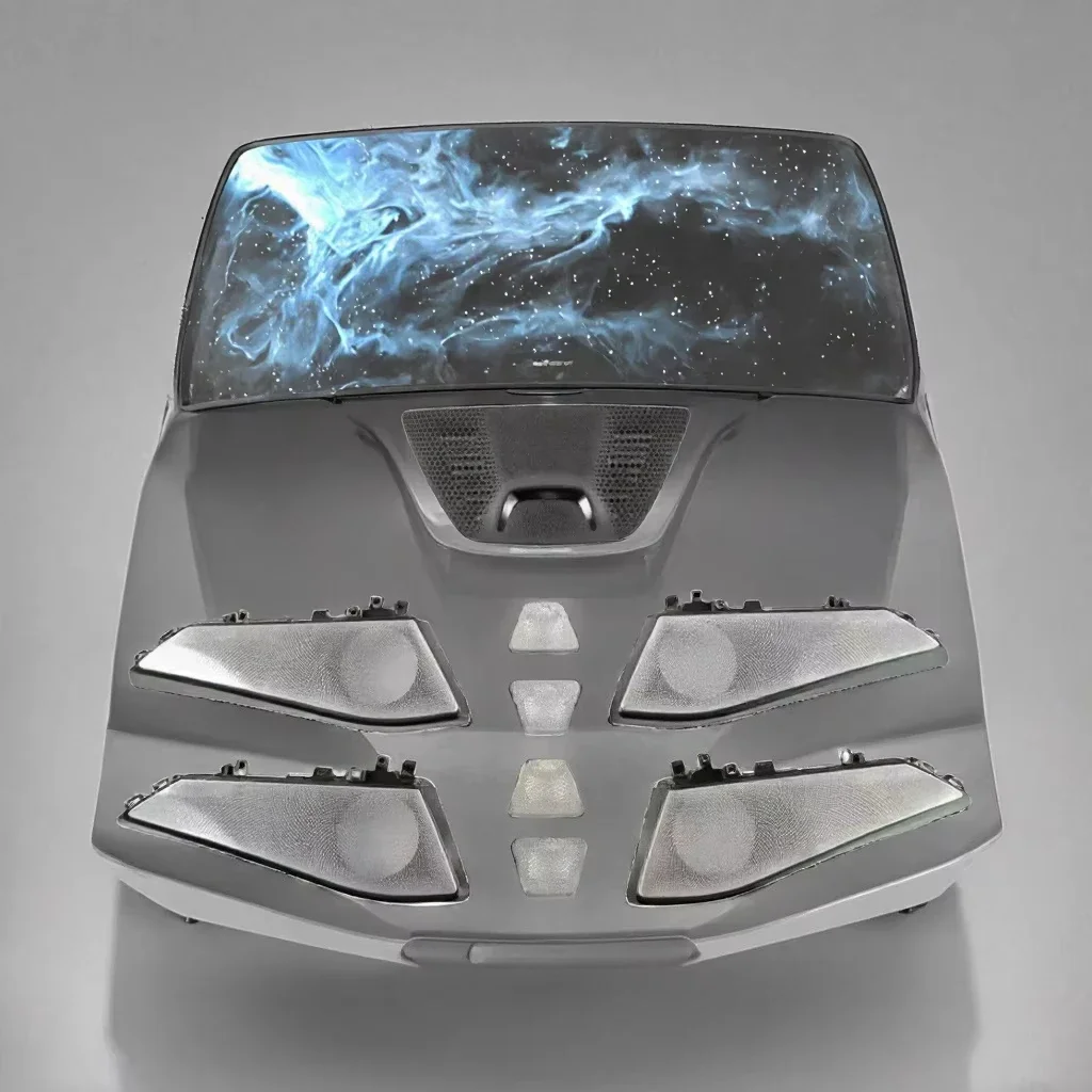 Tim Car Tuning X5/X6/X7/G05/G06/G07/G18 B&W Style Illuminated Plastic Speaker Grilles with Ambient Light Sync LED Speaker Covers view 3