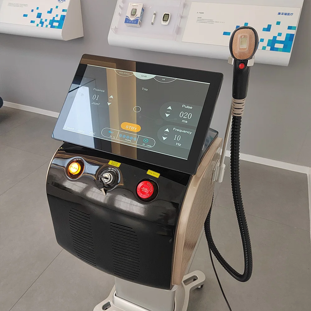 Диодное лазерное устройство для удаления волос 755 808 1064, портативное диодное лазерное удаление волос