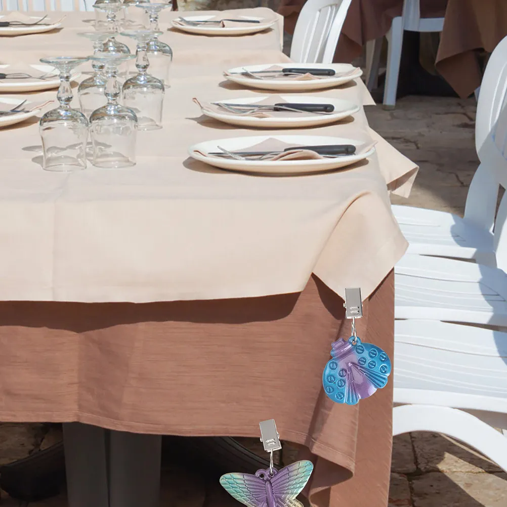 8Pcs Tablecloth Clips Alloy Fixed Windproof Decorative Table Weights for Outdoor Picnic Patio Party Decors