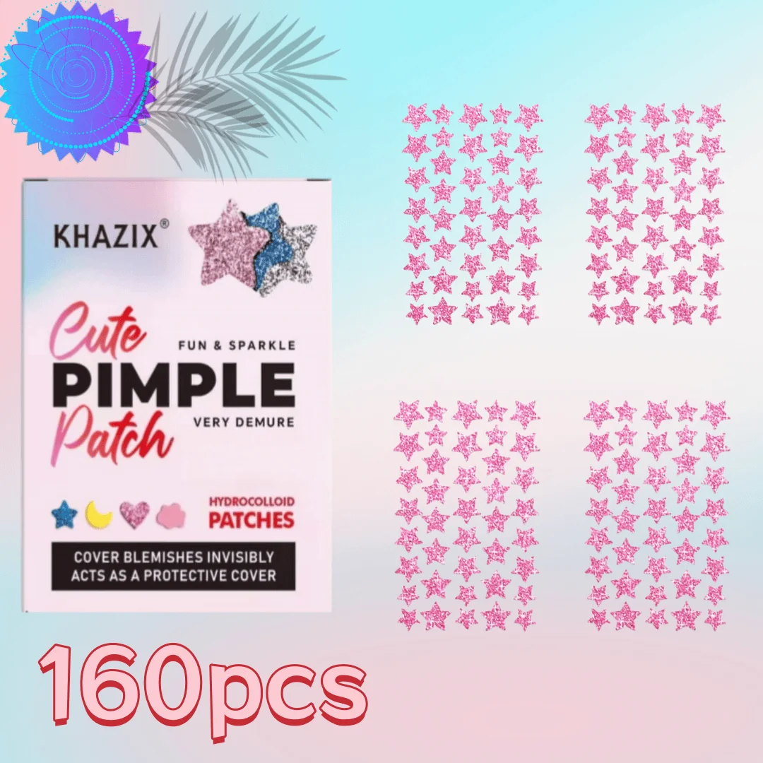 160 قطعة من رقع حب الشباب على شكل نجمة لطيفة وغير مهيجة، تغطي عيوب حب الشباب وهي مقاومة للماء وقابلة للتنفس