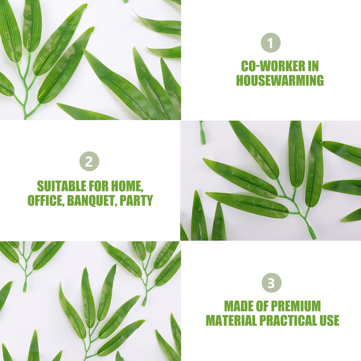 

50 Pcs Artificial Bamboo Leaves Simulated Green Foliage for Home Office Decor Faux Outdoor Plants Branches Household Adornment