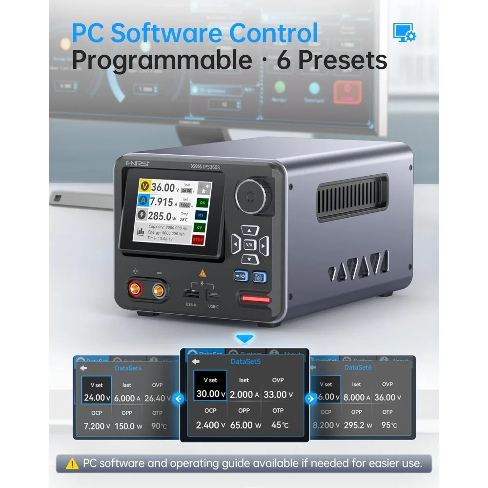 الأثاث التجاري IPS3608 تيار مستمر مصدر الطاقة مقعد متغير 36 فولت 8A مع تموج منخفض USB منفذ C قابل للبرمجة 4 أرقام #6
