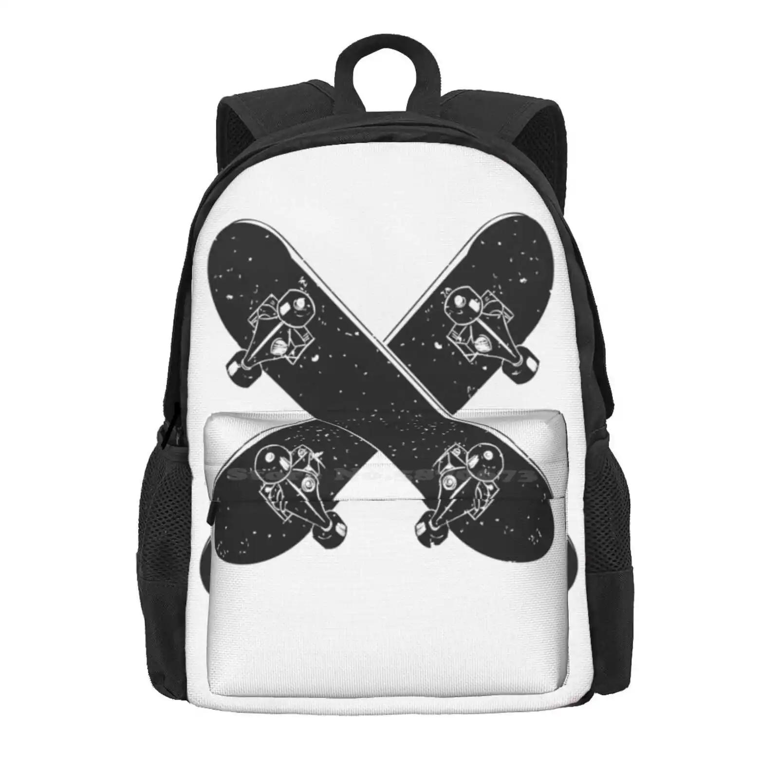 Skateboard X Hot Sale Schoolbag Backpack Fashion Bags Skateboarding Deck Extreme Sports Hand Drawn Graphic