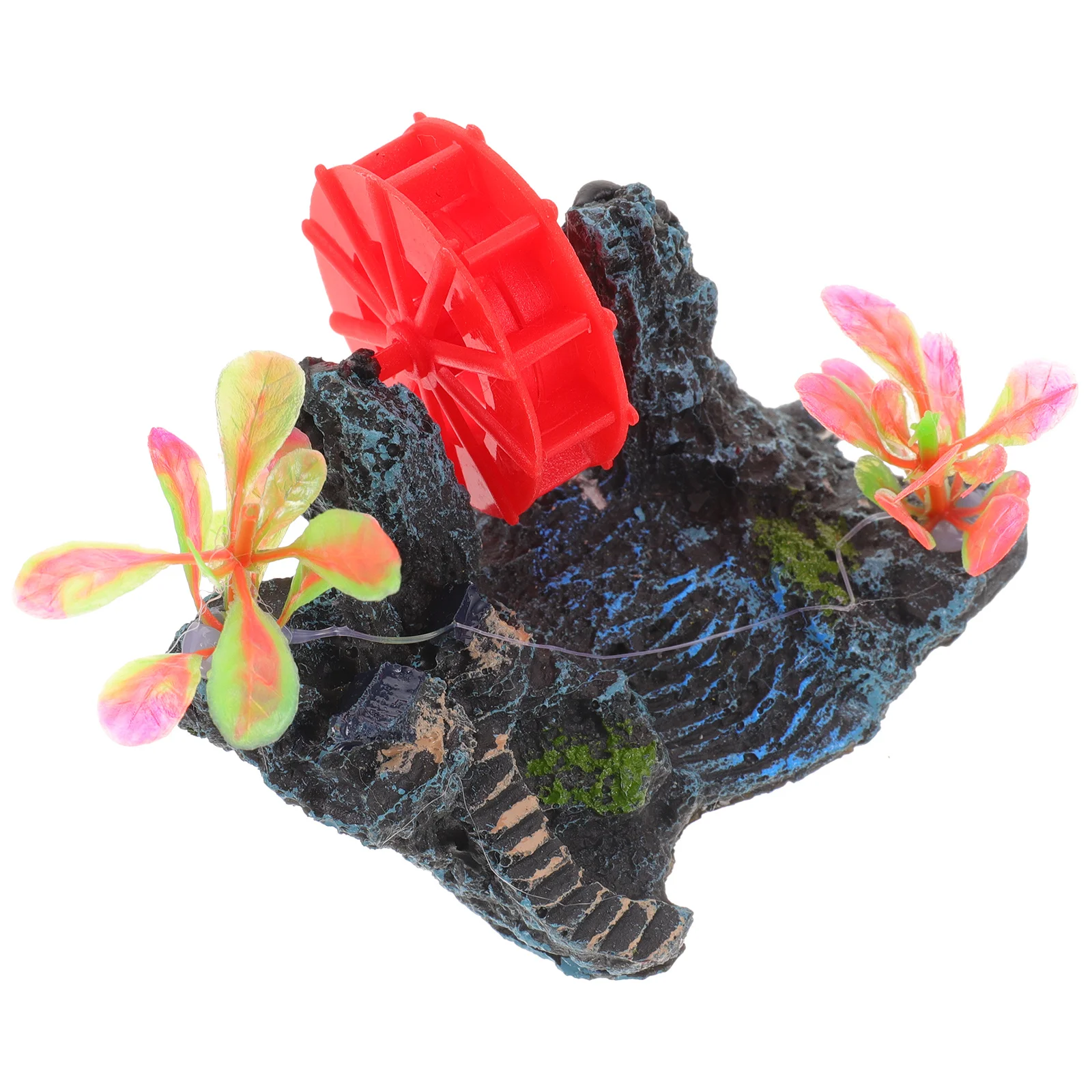 

Rockery Aquarium Mountain Fish Tank Landscape Decoration Resin Simulation Water Wheel Fish Shelter Aquarium Decor