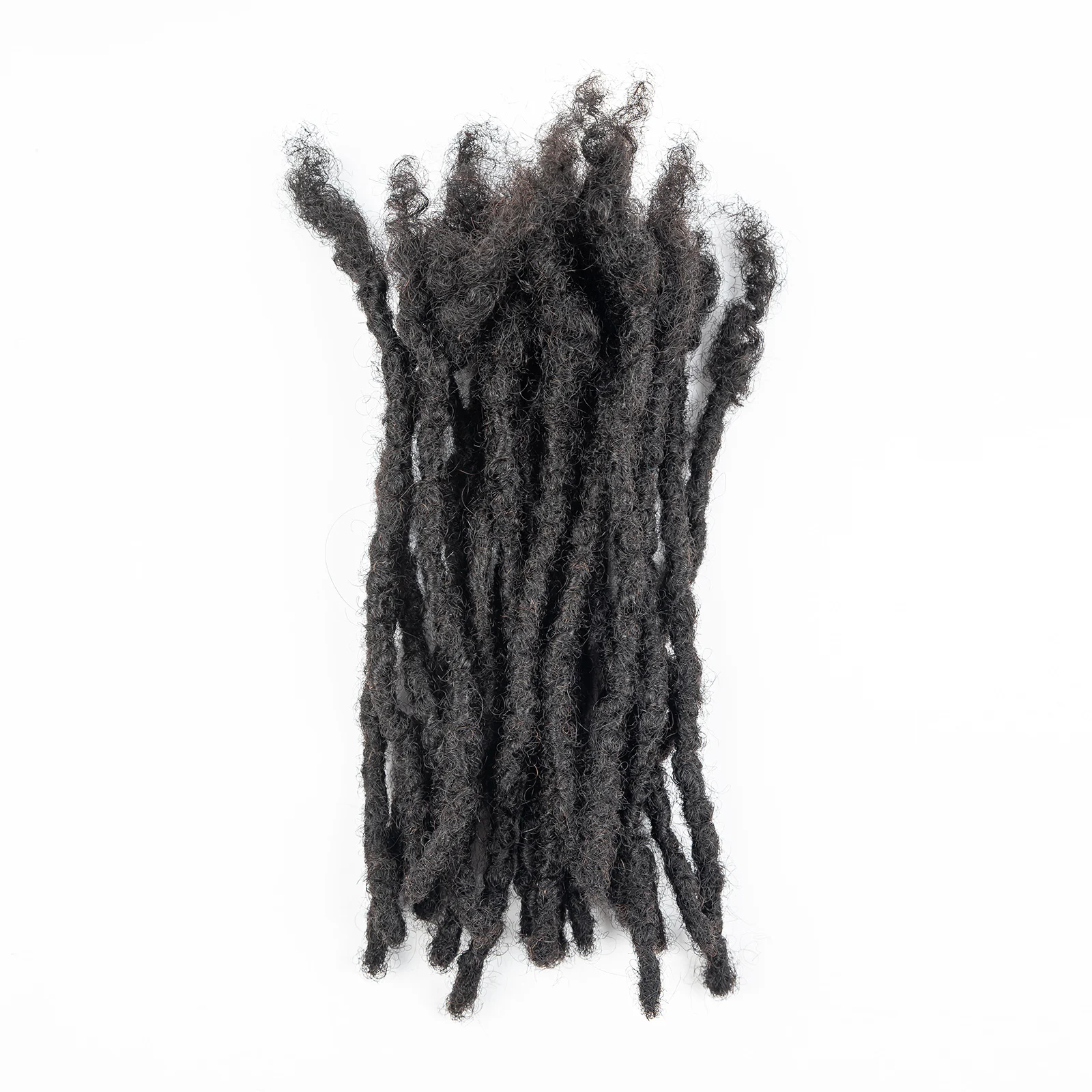 Loc Extension Human Hair 0.6cm Width 8inch 50 Strands Handmade Dreadlock Inter Extension Human Hair for Women/Men/Kids