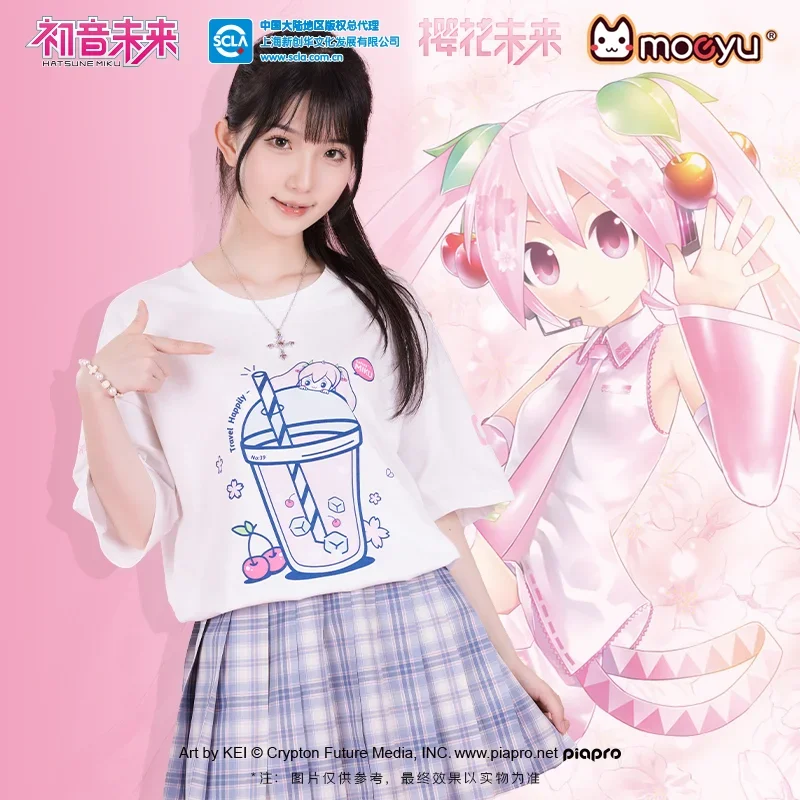 Moeyu Sakura Miku T-shirt women T shirt for men VOCALOID cosplay Hatsune short sleeve oversize T-shirt cartoon female clothing