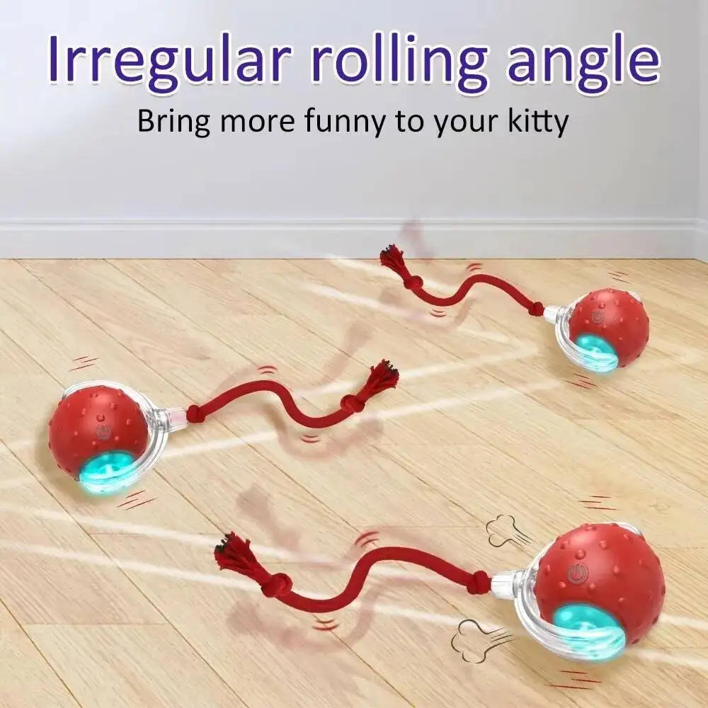 Interactive Cat Toy Ball with Bird Chirping Super Drive Cat Rolling Balls Motion Activated Sensor Pet Kittens Teaser Game Toys view 3