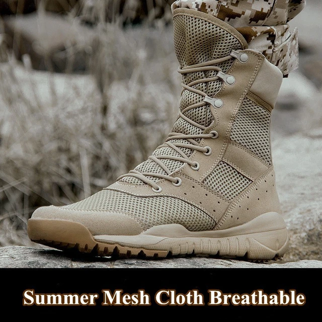 35 48 Size Men Women Ultrallight Outdoor Climbing Shoes Tactical Training Army Boots Summer Breathable Mesh Hiking Desert Boot AliExpress