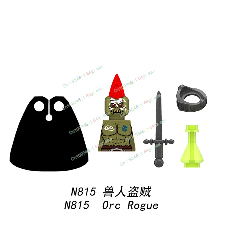 오크 육군 엘프 액션 피규어 중세 군사 벽돌 크리 에이 티브 빌딩 블록 무기 액세서리 방패 헬멧 어린이 장난감