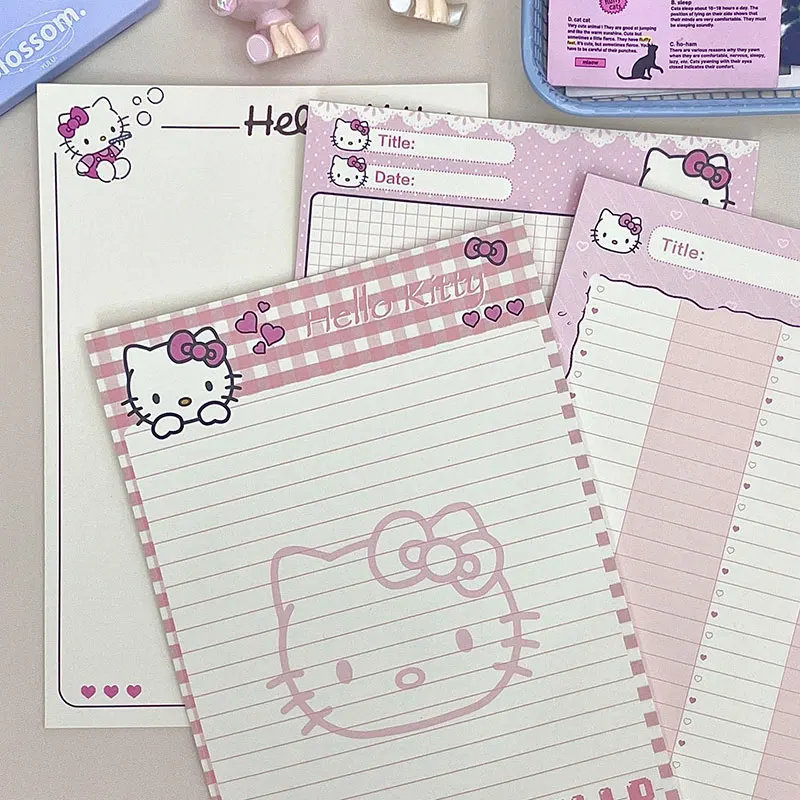 Kawaii Hello Kitty Convenience Book 30Sheets/Book Sannrio Tearable B5 Note Book Office Student School Stationery Draft Paper