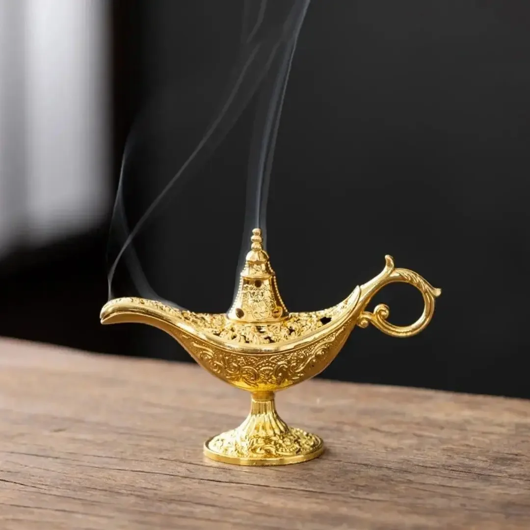 Vintage Aladdin Incense Burner with Magic Lamp Stove, Bakhoor Burner, Optional Cloud Shaped Fragrant Tablets, Home Interior Decoration, Home Fragrance, Room Fragrance, Aromatherapy Home Fragrances