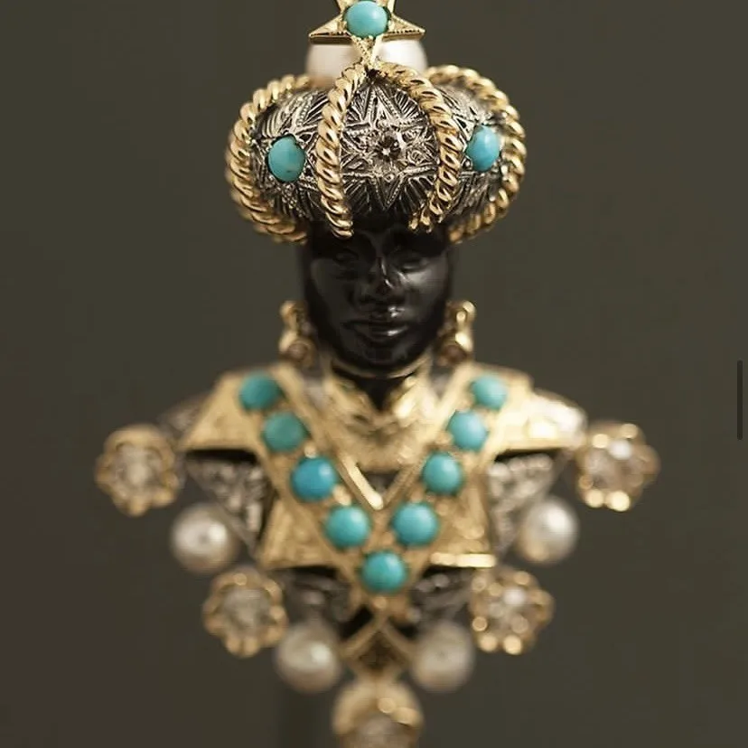 Accessories Europe and the United States vintage medieval black Moors ancient Egyptian small black brooch accessories
