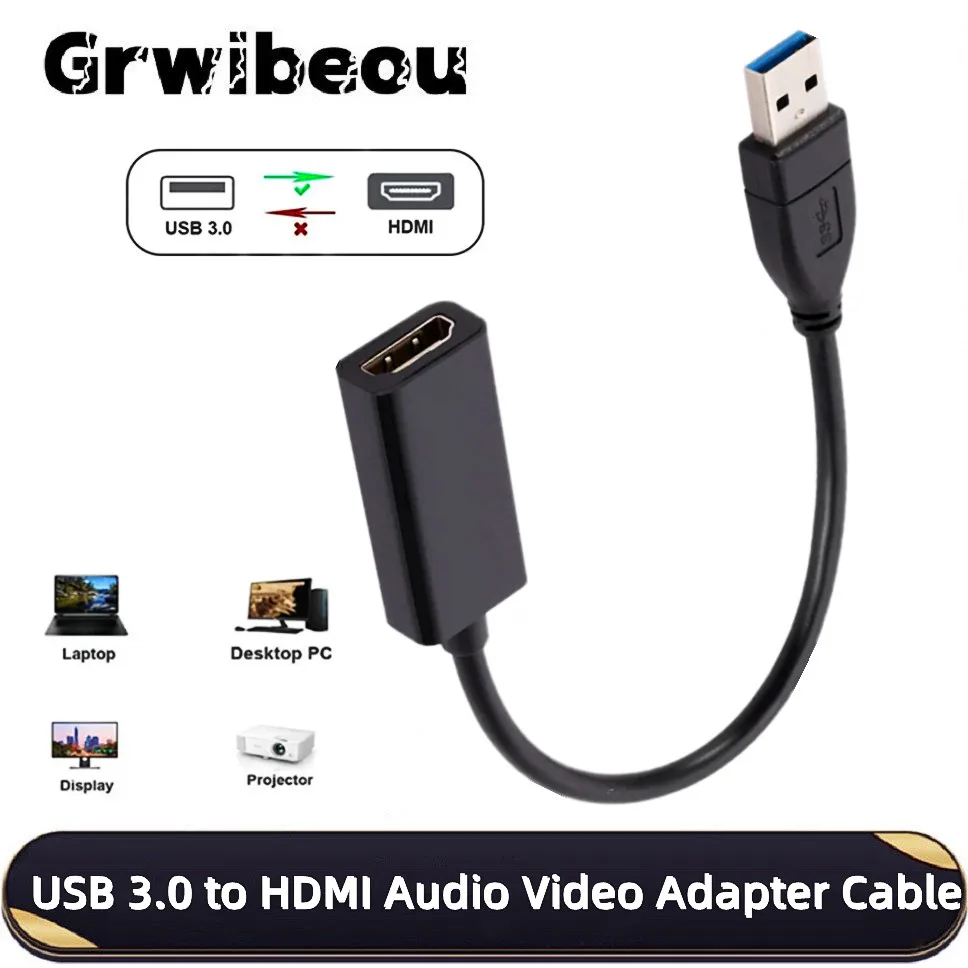 

1080P HD USB 3.0 to HDMI Converter Multi Display Adapter for Windows PC Laptop Projector External Monitor Video Graphics Card
