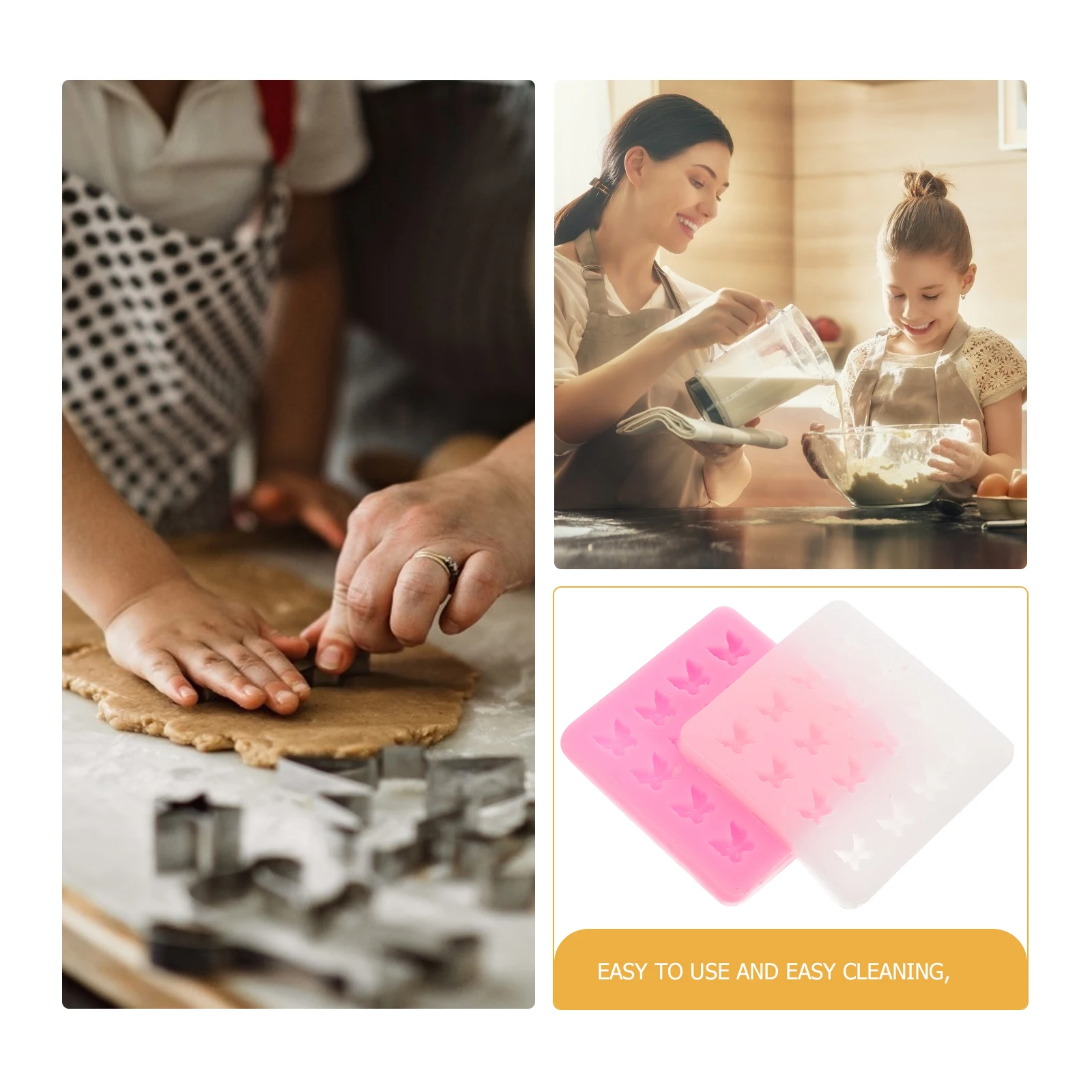 

2 Pcs Butterfly Silicone Mold Chocolate Fondant Cake Baking Craft Epoxy Drop Glue Light Translucent Molds For Oven