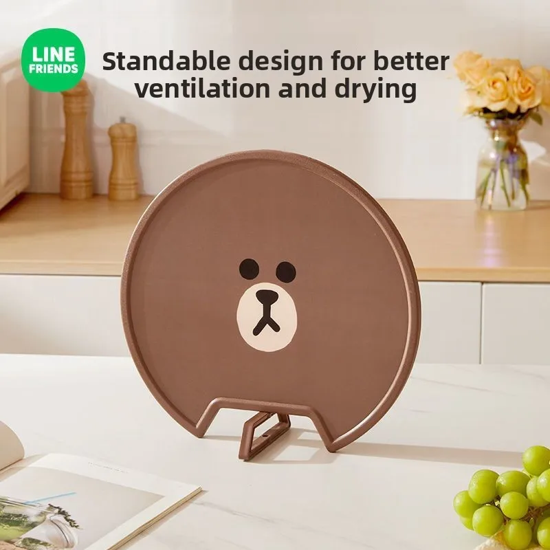 LINE FRIENDS Brown Anime Cartoon Cute Cutting Board Kawaii Home Kitchen Fruit and Vegetable Small Chopping Board Wholesale
