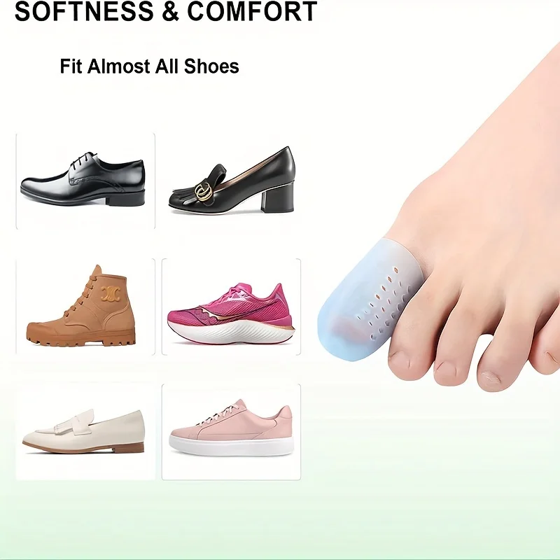 6PCS Toe Separator Breathable Silicon Toe Caps Toenails Protection Elasticity Anti-Friction Sweatproof Foot Protectors Cover
