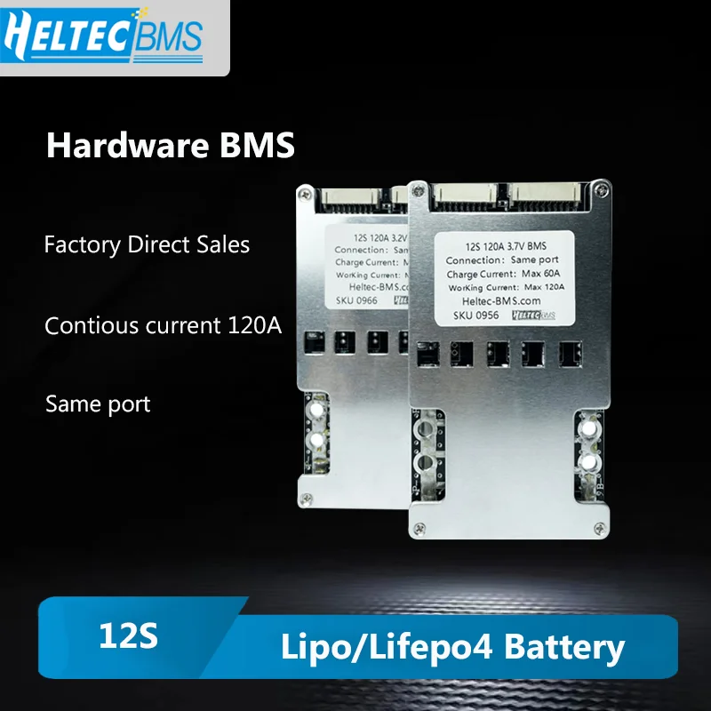 Heltec Wholesale 40V BMS 12S 120A Balance Board 3.2V lifepo4/3.7V 18650 Li-ion Battery protection board