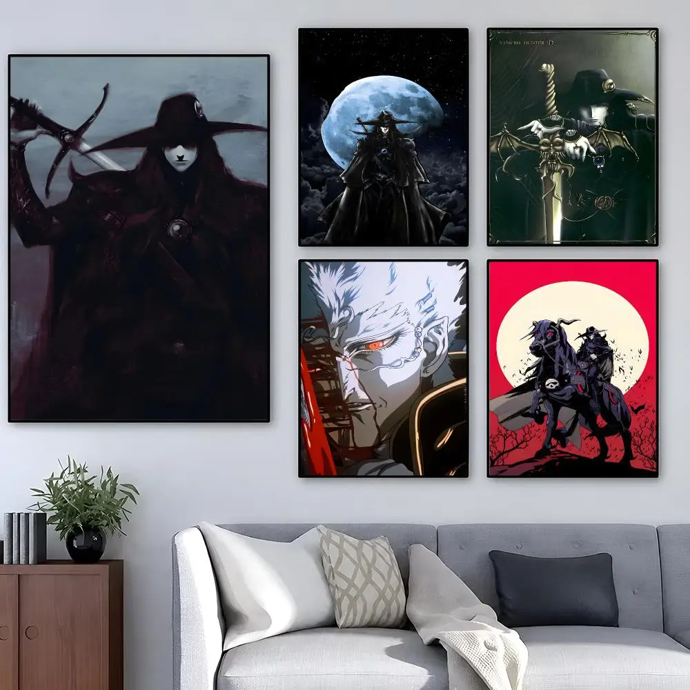 Anime Vampire Hunter D Gothic Poster Removable PP Decorative Poster Water-Resistant Print Apartment Dorm Office Cafe Gift