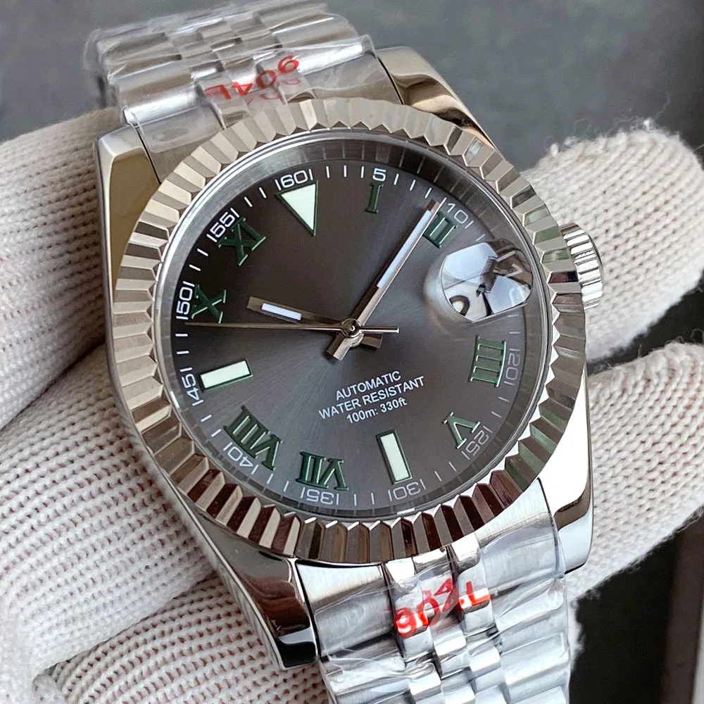 Matelion 200M Waterproof 36mm 39mm Grey Dial Dark Green Roman Numbers Sapphire NH35A Diving Watch Men Steel Bracelet 2024