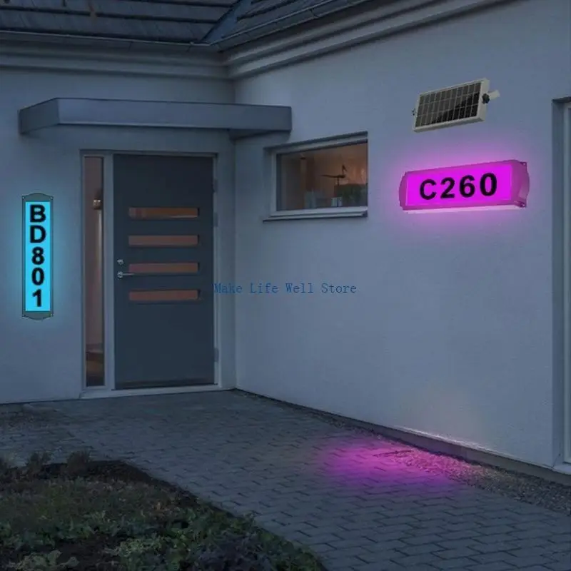 防水ソーラー-led-ハウス番号ソーラーハウスサイン夜間表示用