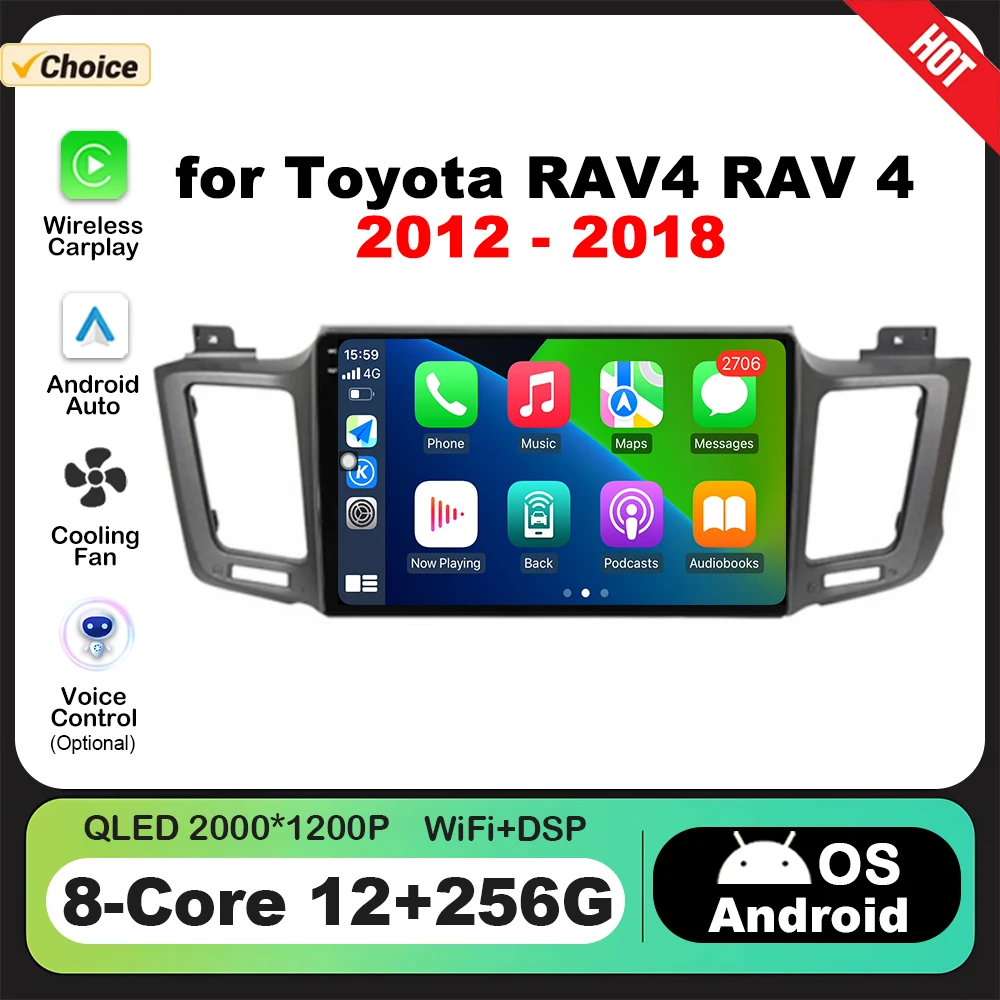 

10.1 inch for Toyota RAV4 RAV 4 2012 - 2018 Car Multimedia Radio Player Android OS GPS Navi 4G BT DSP Stereo Wireless CarPlay