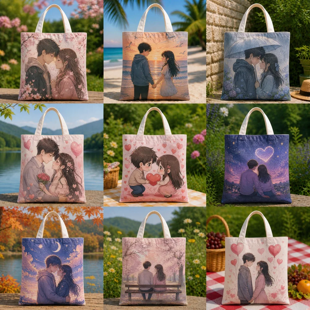 Personalisierte Einkaufstasche aus Canvas mit Fotodruck, Individuelles Bild, Modische Einkaufs- und Reisetasche, Geschenk für Freunde – Detail 7
