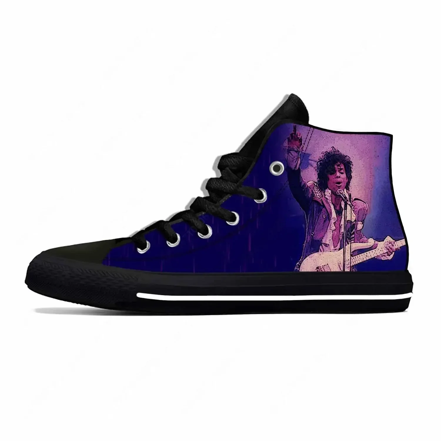 Hot Summer Music Singer Prince Rogers Nelson Purple Rain Casual Shoes High Top Breathable Men Women Sneakers Latest Board Shoes