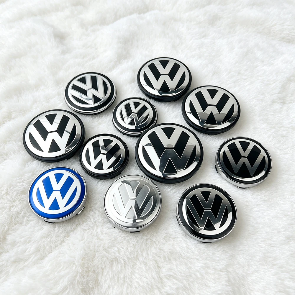 Image of 4 Stück Radnabenkappen 4 Stück 55mm 56mm 65mm 70mm Radabdeckungen für VW Polo Golf 4 5 6 7 Touran CC Passat B5 B6 B7 Zubehör