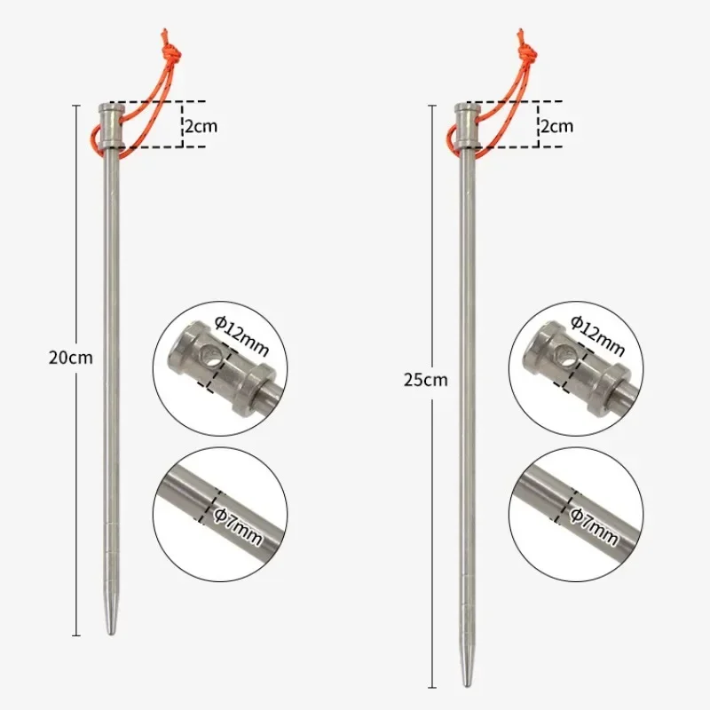 Outdoor Titanium Ground Nails Titanium Alloy Ground Nails Long Canopy Tents Accessory Corrosion Preventive Portable Camping Tool