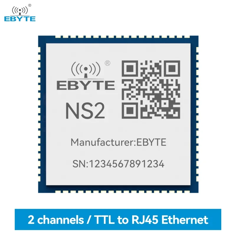 Serial Port to Ethernet Module TTL Level to RJ45 Ethernet EBYTE NS2/NS4/NS8/NS8-TB Modbus TCP to RTU MQTT URAT SMD Module