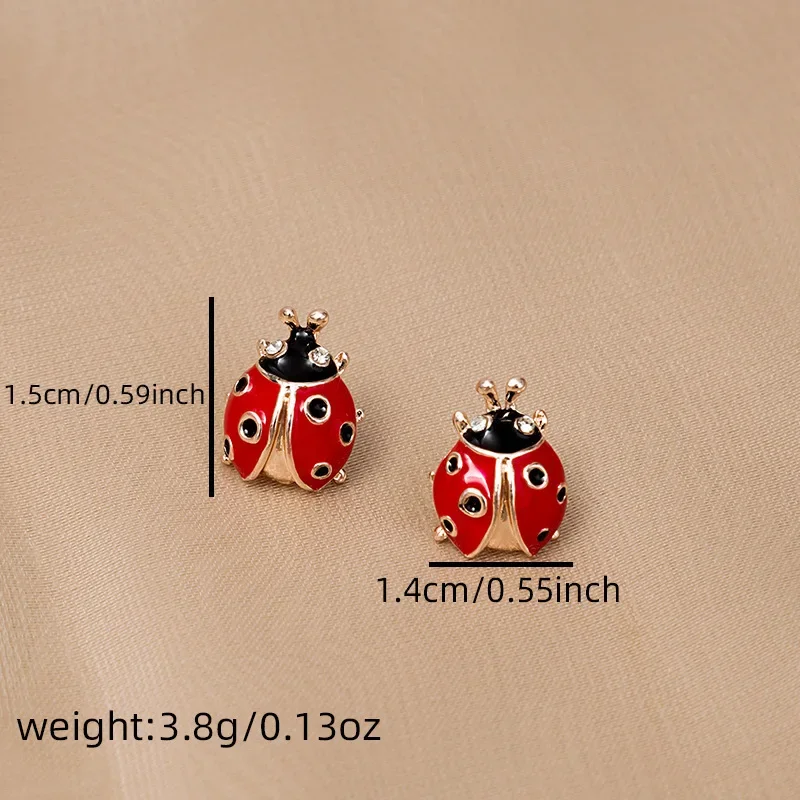 المينا سبعة نجوم الخنفساء وأقراط للنساء موضة الحشرات كريستال جميل لطيف الفتيات الأذن ترصيع الديكور مجوهرات نسائية