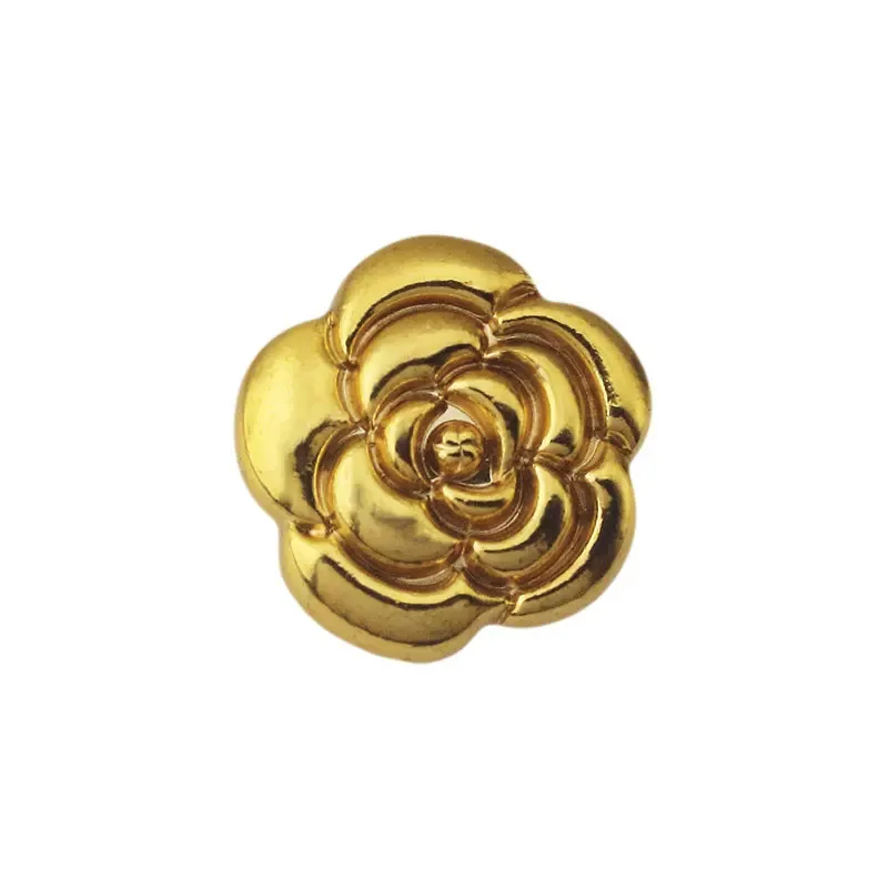 1PCS Gold Rose High-Grade Metal Button Champa Flower Jacket Suit Sweater Cardigan sewing supplies