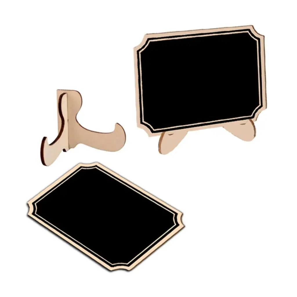 Mini pizarra colgante, etiqueta de mensaje de madera, letrero de mesa para fiesta de boda, 10 Uds.