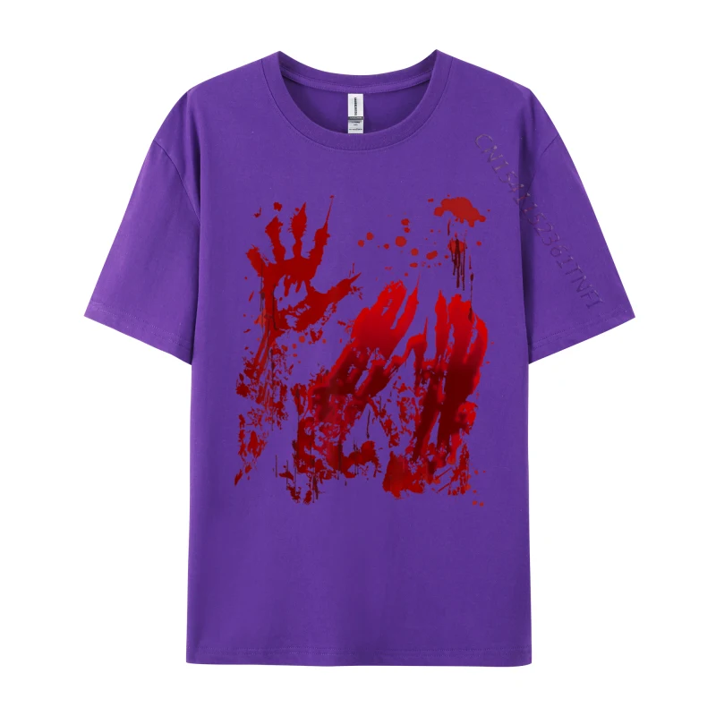 Bloody Red Blood Splatter Halloween Zombie Fashionable Luxury Designer T-Shirts Coupons Pure Cotton Mens T Shirt Simple Style