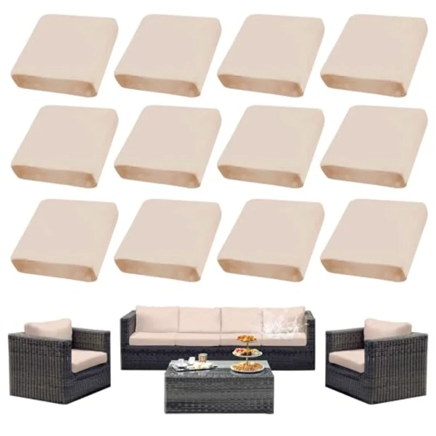 

Набор чехлов для уличной мебели, 12 шт., для диванов и кресел, серые, только чехлы