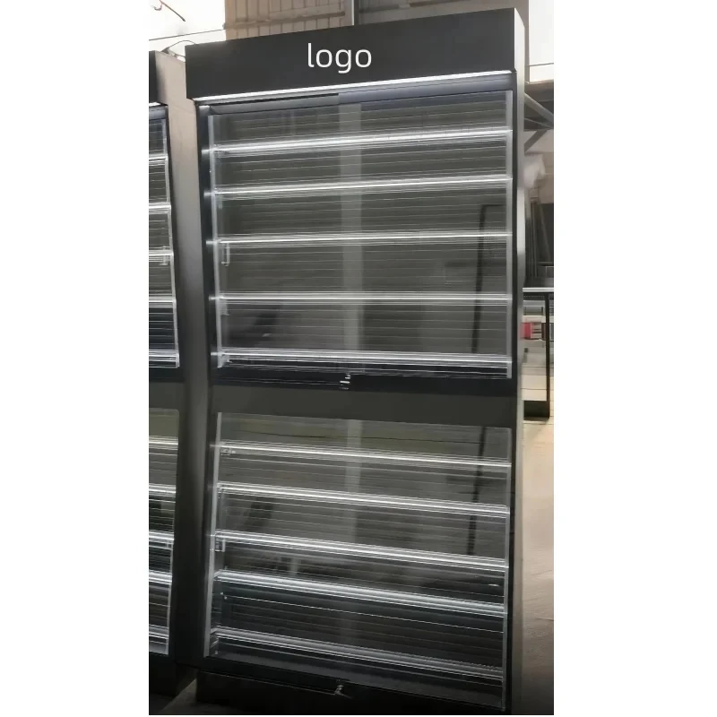 custom.Black Color Siding Lockable Door Graded Sports Card Display Cabinet Trading Card Collector Wall Display Rack
