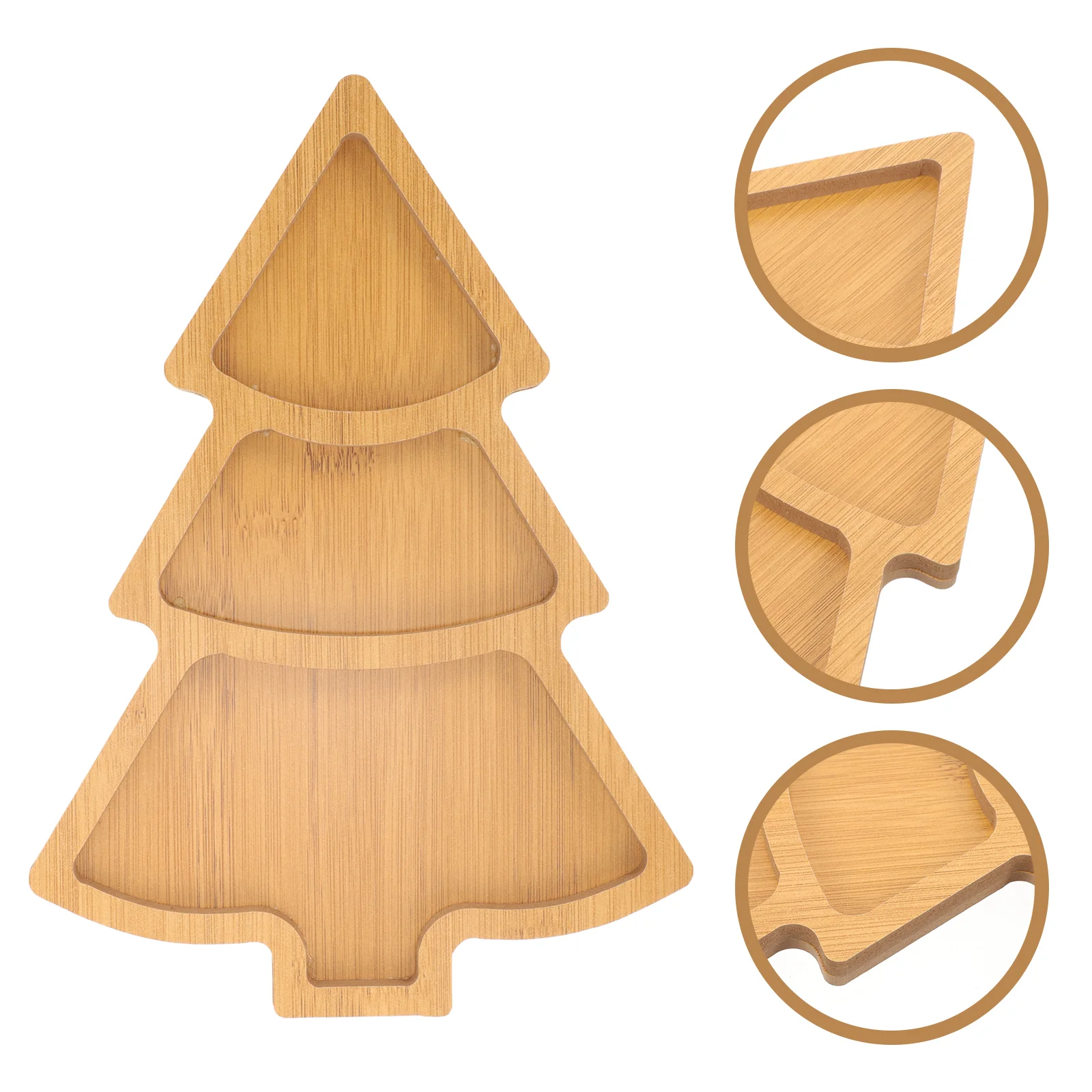 

Christmas Tree Tray Wooden Food Plate Nuts Plates Dinner Suit Snack Xmas Shaped Fruit Dessert Office Table