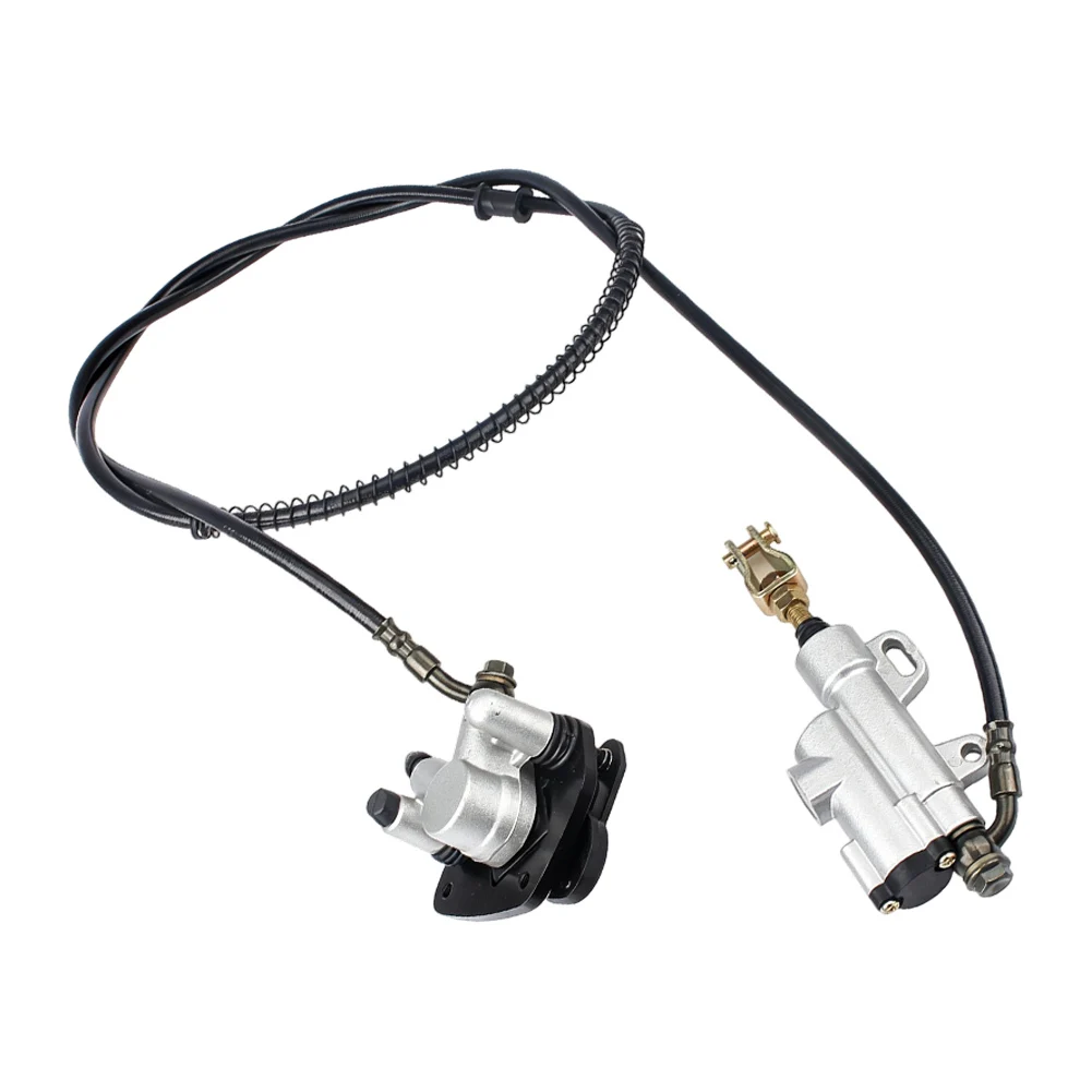 Foot-Operated Rear Brake Hydraulic Master Cylinder Assembly for 50cc-200cc for atvs Go Karts and for bikes Includes Caliper and
