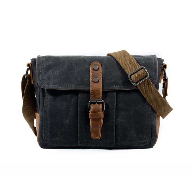 New vintage crossbody bag - casual canvas shoulder bag for men - simple men's crossbody bag - water-resistant men's bag